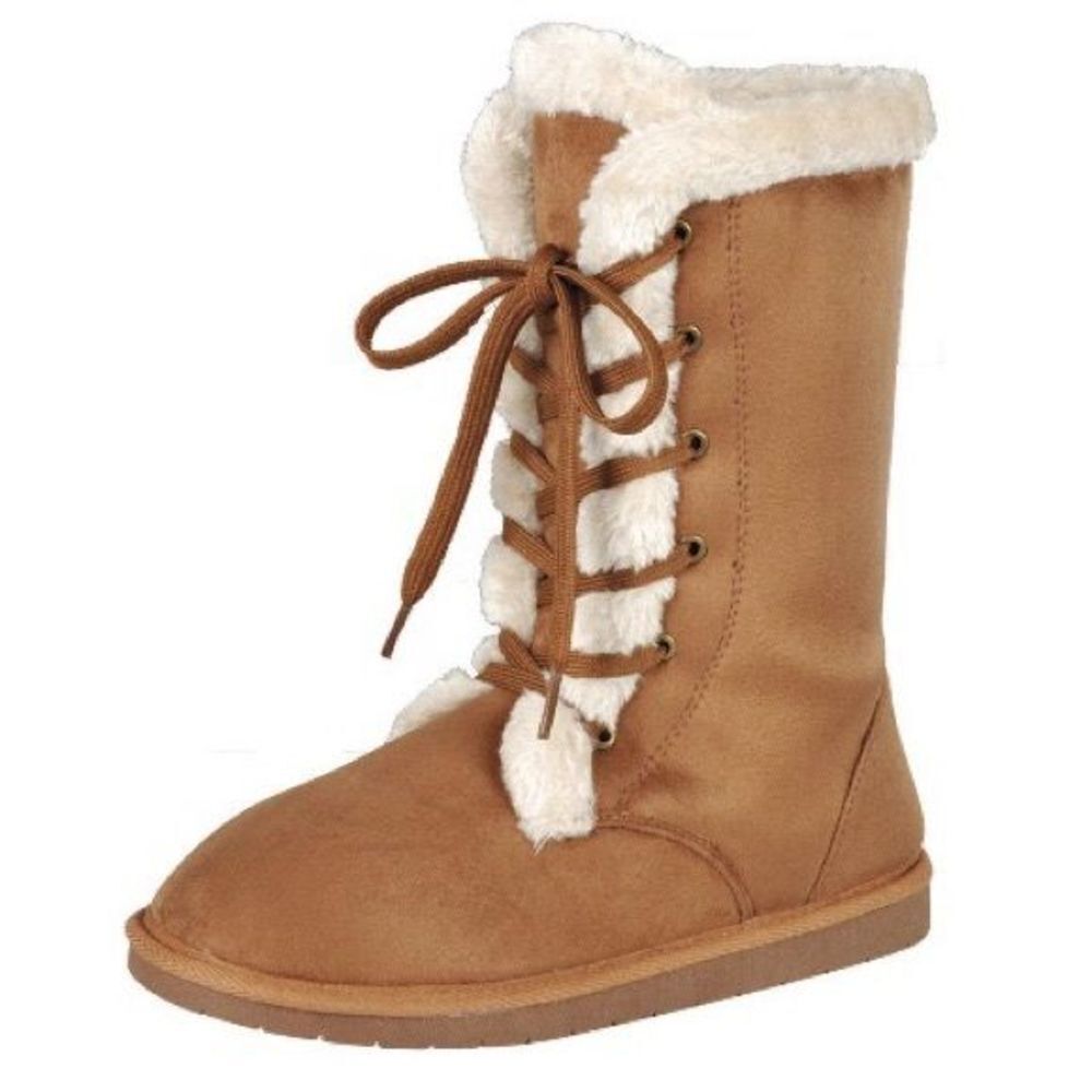 Tan Wool Fuzzy Camel Warm Boot - Picture 2 of 4